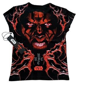 Civil Regime X Star Wars Scarlet Vengeance Baby Tee Womens XSmall Black Graphic‎